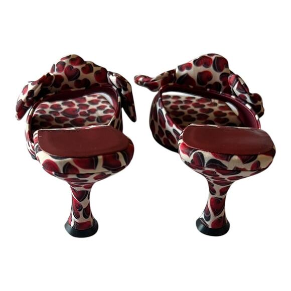 Jeffrey Campbell Sweets Slide Heeled Sandal In Red Hearts Size 9.5 - Picture 4 of 10